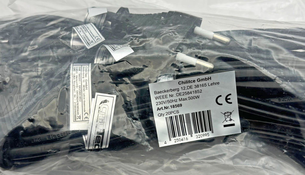 Netzkabel Euro, blankes Ende, 1,5m H03VVH2-F2 0,75 mm² 2,5A/250V schwarz 18569