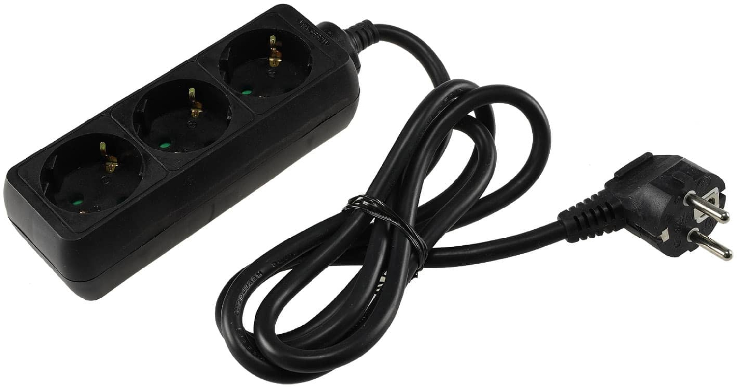 ChiliTec Steckdosenleiste 3-fach 3600W 1,4m Kabel schwarz Schutzkontakt 18577