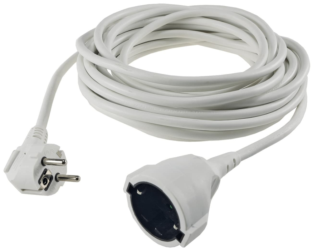 Verlängerungskabel 3m weiß H05VV-F3G 1,5mm² 16A/250V 18854