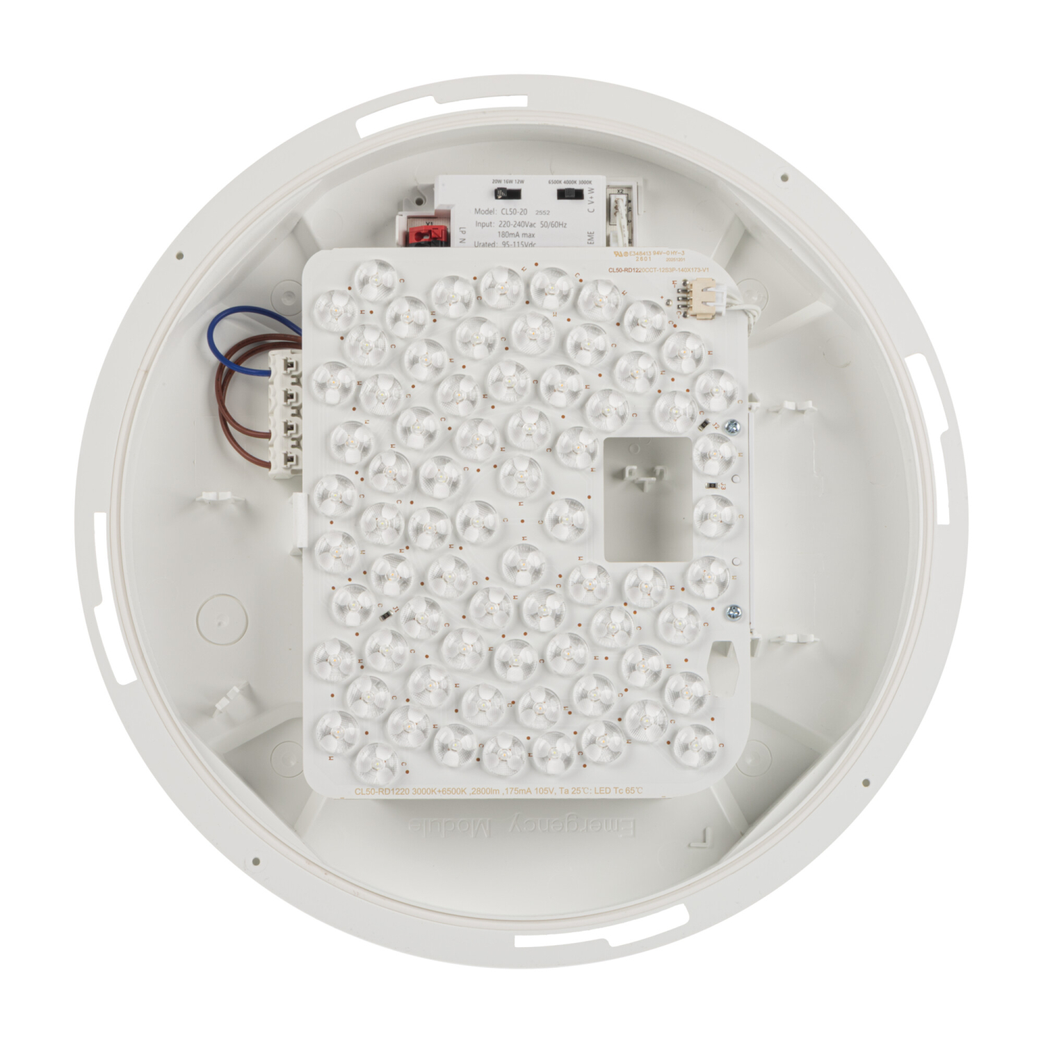 Kanux LED Deckenleuchte DABA AIO IP65 20W CCT 3000/4000/6500K 19068