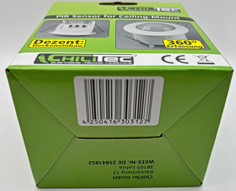 PIR Bewegungsmelder 360° Deckeneinbau 6m Reichweite 3-Draht 19826