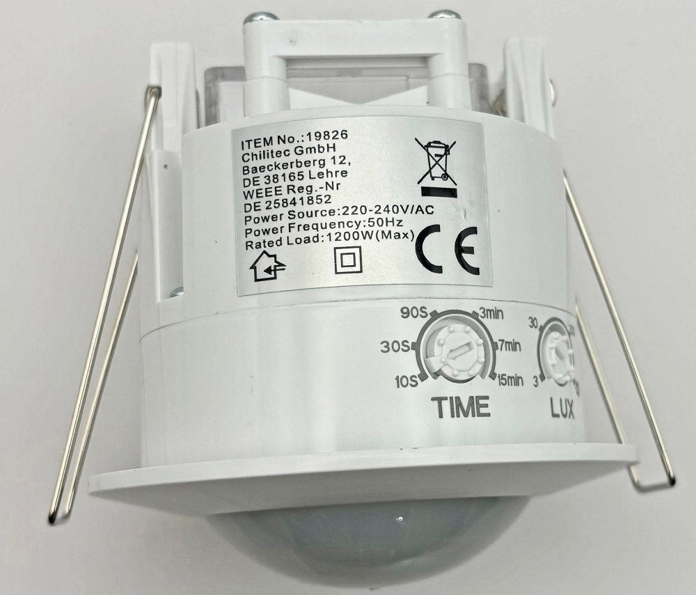 PIR Bewegungsmelder 360° Deckeneinbau 6m Reichweite 3-Draht 19826