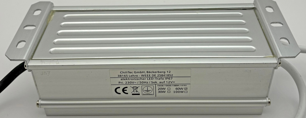 LED Trafo IP67 12VDC 1-60W 19894, wasserdicht