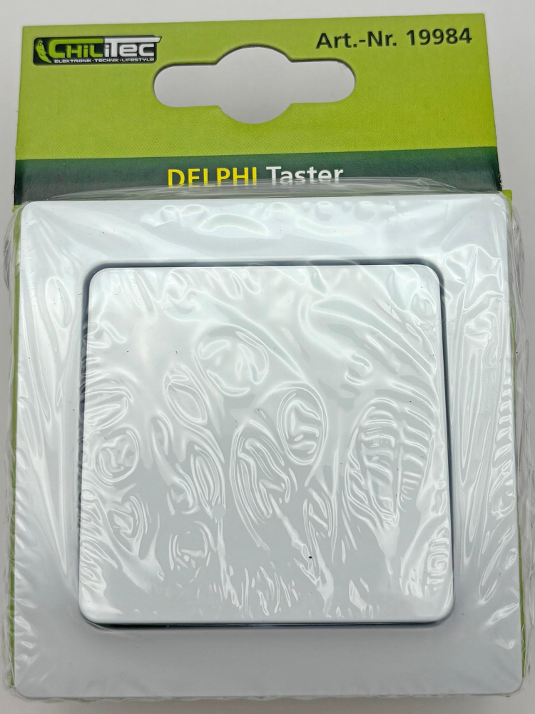 DELPHI Taster Lichttaster 250V 10A UP weiß Rahmen + Einsatz