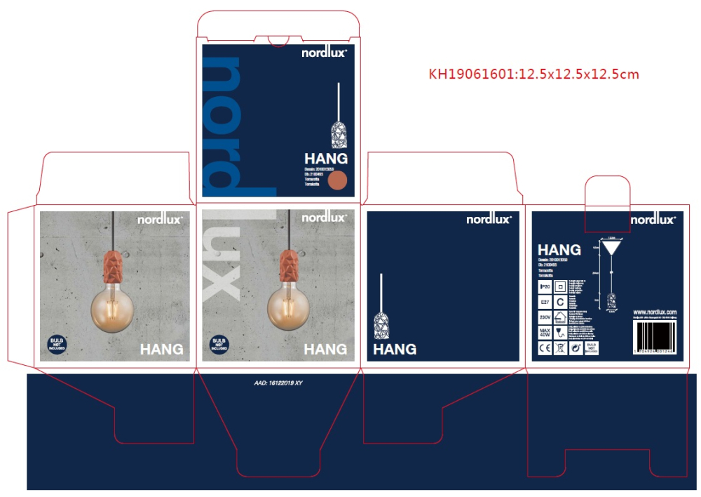 Pendelleuchte Nordlux Hang Pendel Terracotta Porzellan E27 2010013059