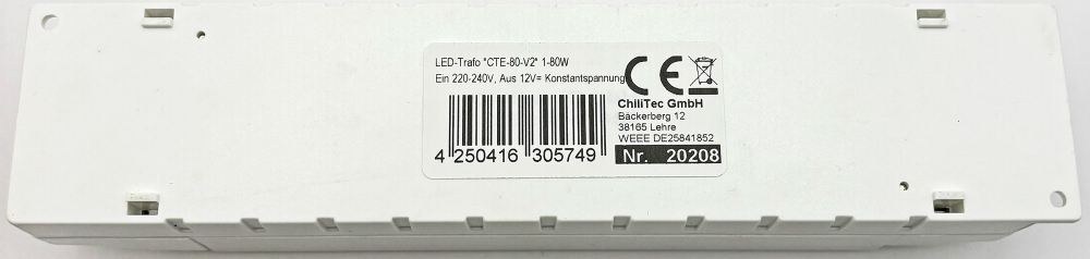 LED Trafo 12VDC 1-80W CTE-80-V2 20208