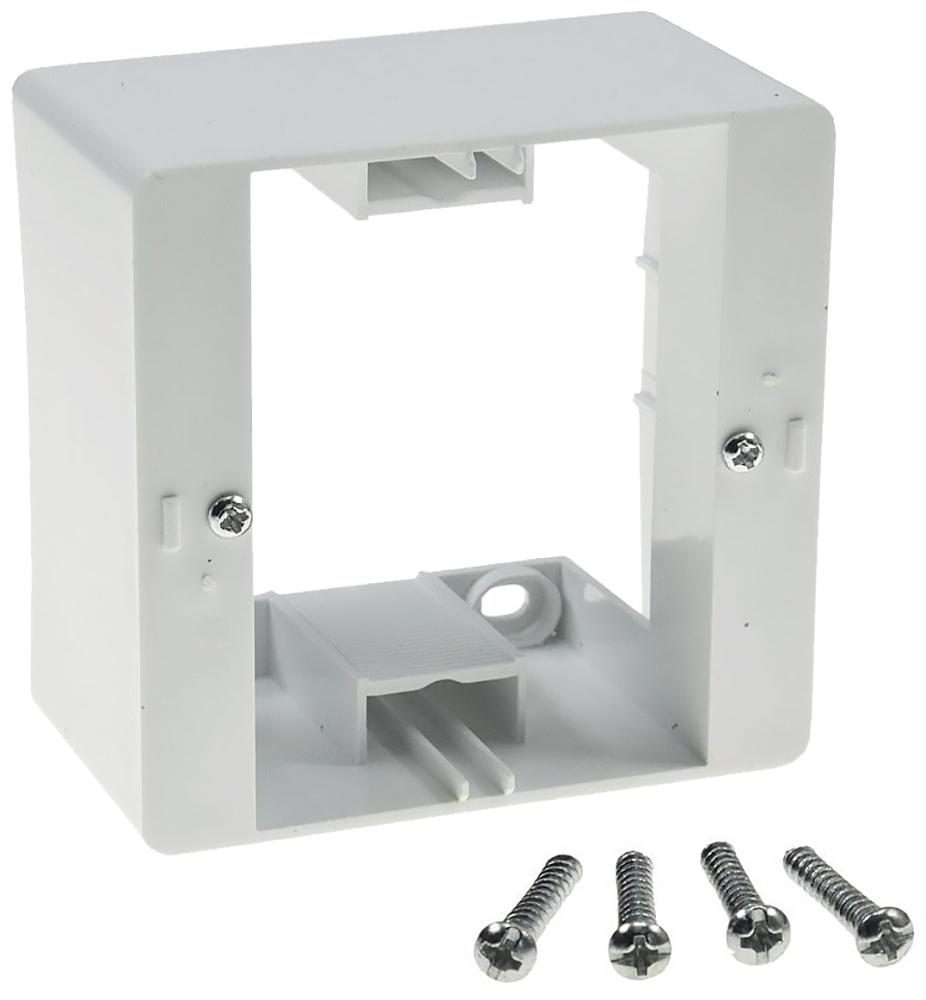 DELPHI Aufputz-Rahmen 80x80x45mm mit Montagebohrung weiß 20424