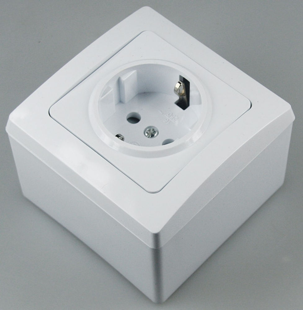 DELPHI Aufputz-Rahmen 80x80x45mm mit Montagebohrung weiß 20424