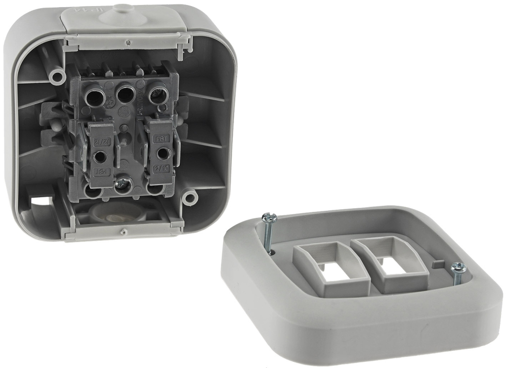 Feuchtraum Wechsel-Schalter IP44 grau ChiliTec 20467