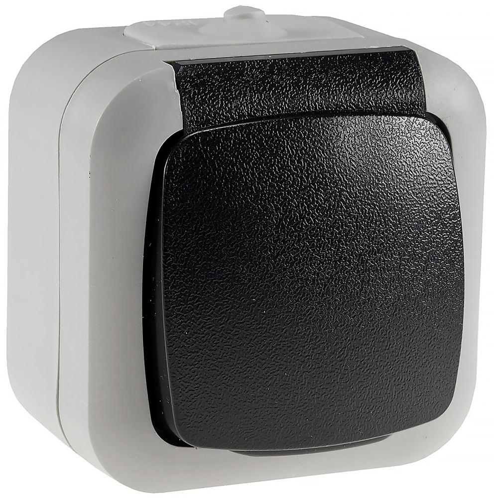 Feuchtraum Steckdose mit Deckel IP44 grau ChiliTec 20468