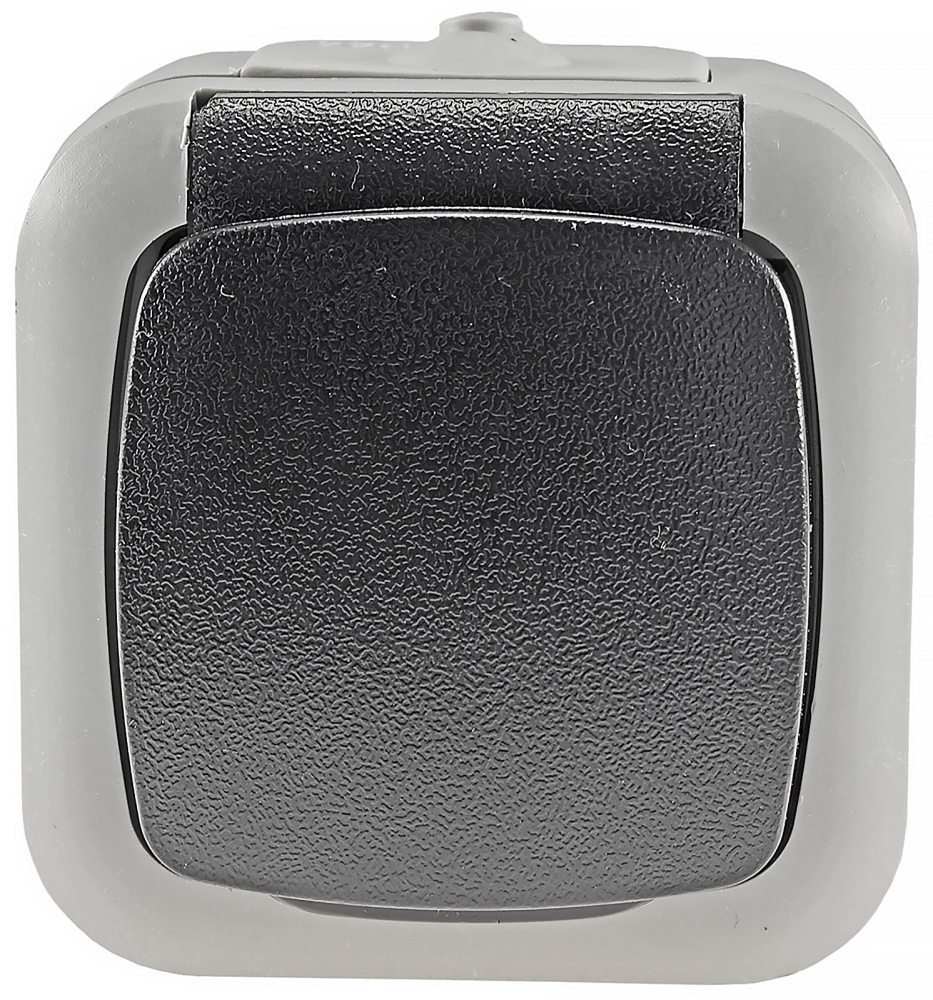 Feuchtraum Steckdose mit Deckel IP44 grau ChiliTec 20468