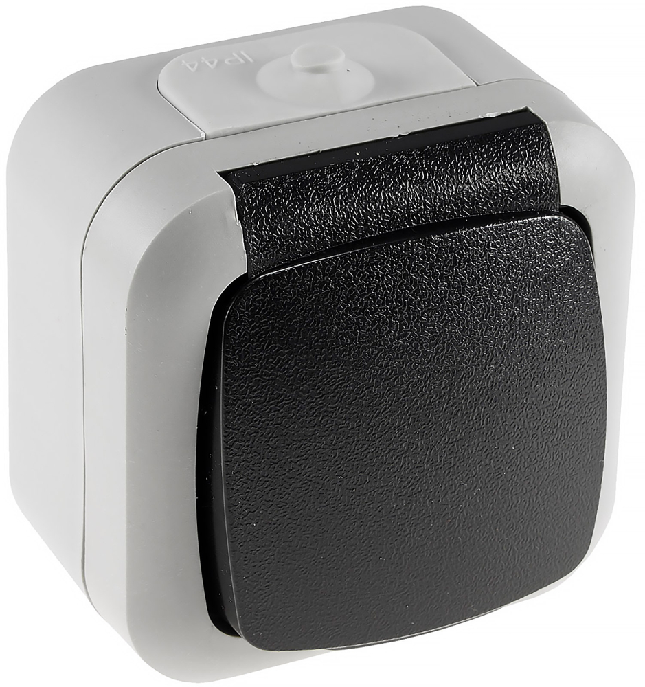 Feuchtraum Steckdose mit Deckel IP44 grau ChiliTec 20468