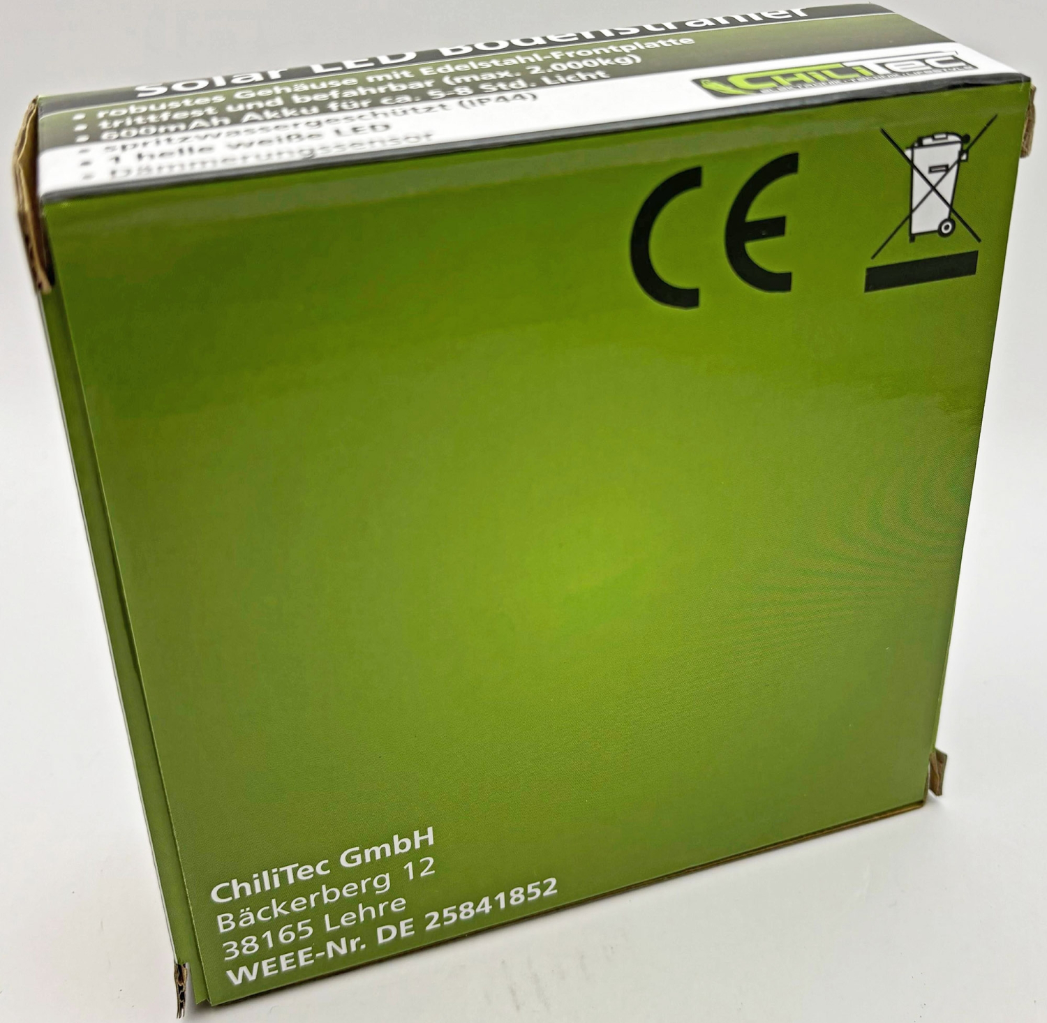 ChiliTec Solar LED Bodenleuchte "CTB-R" rund IP44 Edelstahl-Front 20516