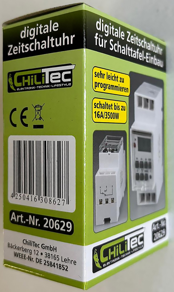 Digitale Wochen Zeitschaltuhr digital für Schalttafel Einbau 230V 3500W