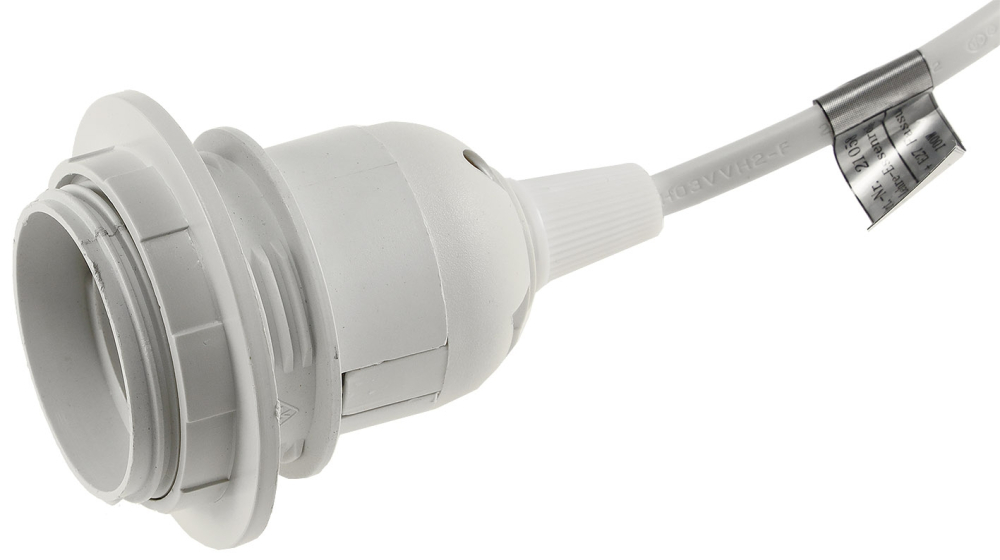 ChiliTec Netzkabel mit Schalter und E27 Fassung 3,4m Weiß 21058