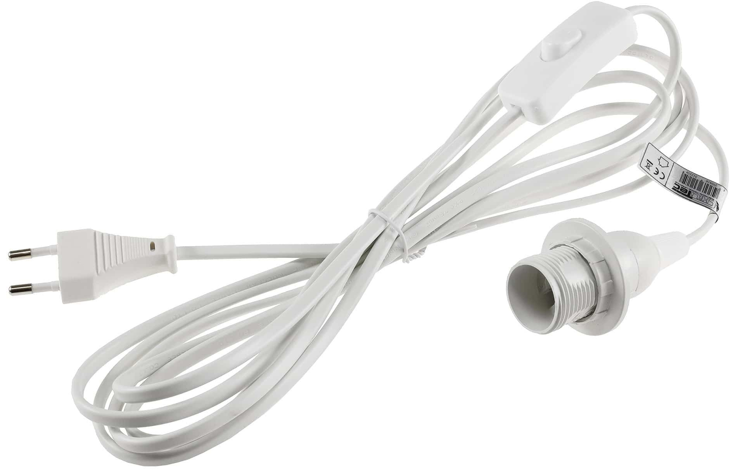 ChiliTec Netzkabel mit Schalter und E14 Fassung 3,4m Weiss 21059