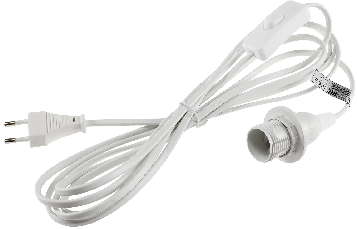 ChiliTec Netzkabel mit Schalter und E14 Fassung 3,4m Weiss 21059