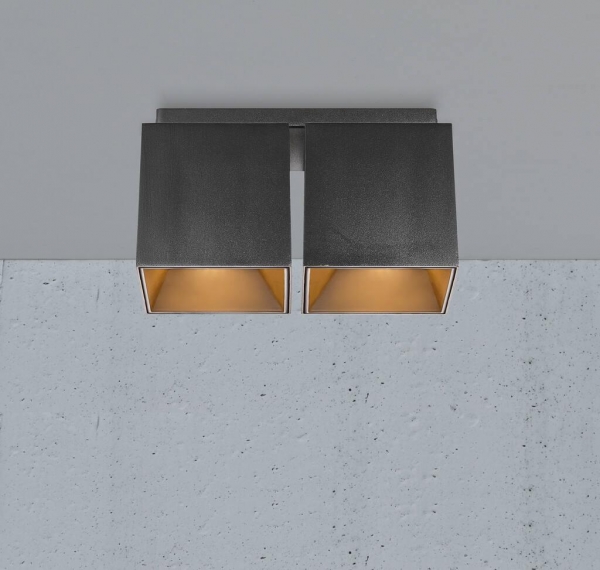 2-Spot Deckenleuchte Ethan Nordlux GU10 schwarz quadratisch Deckenspotleuchte