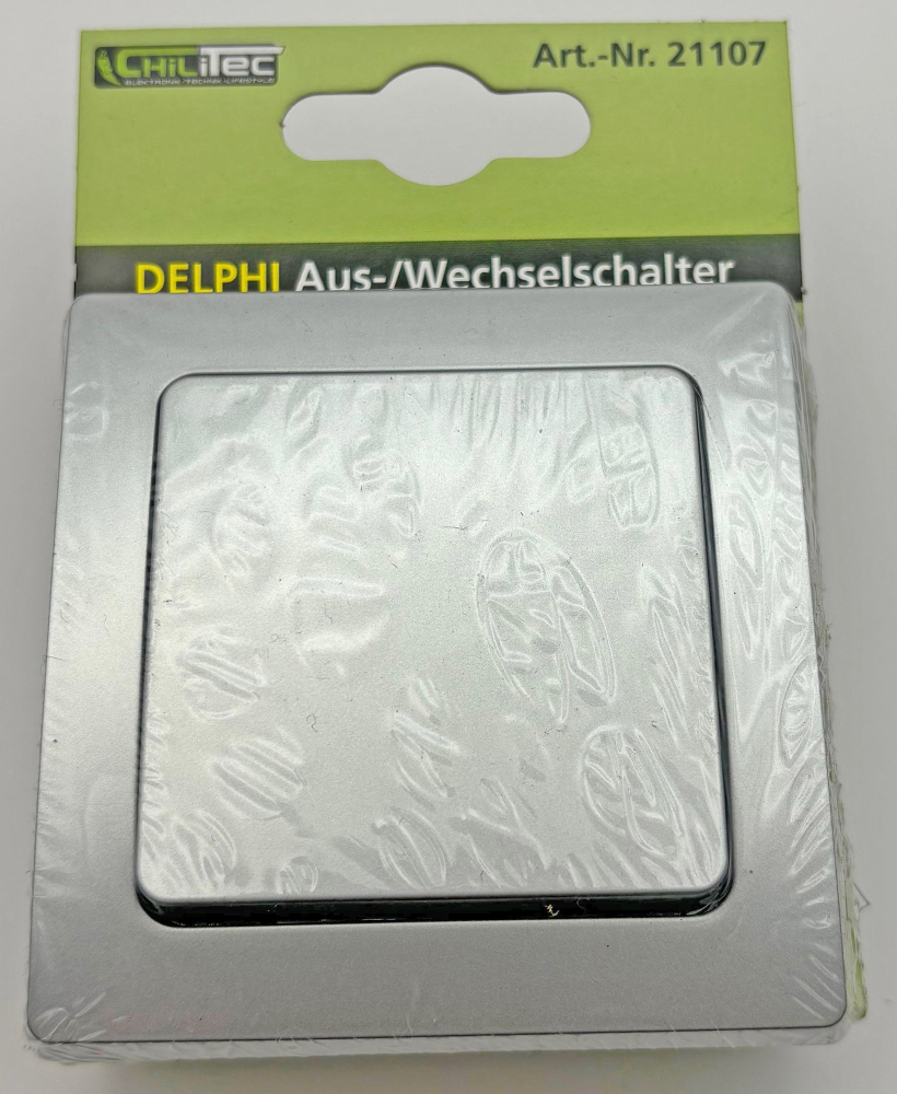 DELPHI Wechsel-Schalter 250AV/10A silber, inkl. Rahmen