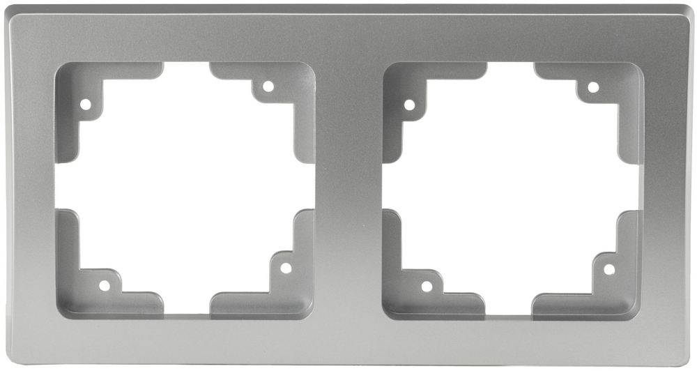 DELPHI 2-fach Rahmen silber Steckdosenabdeckungen 21114