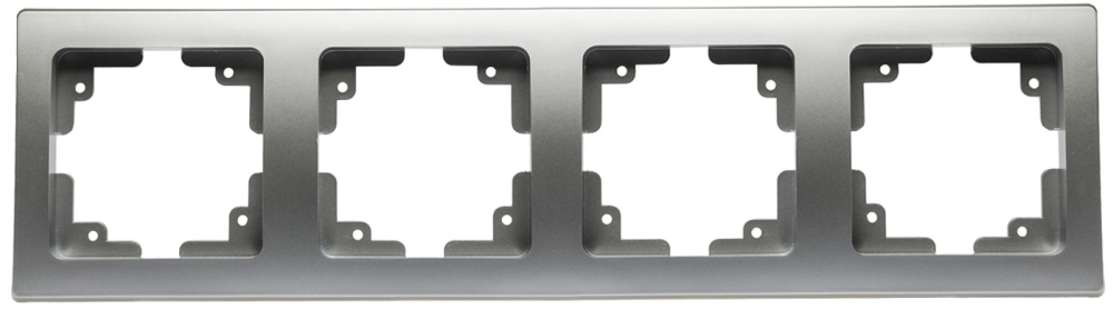 DELPHI 4-fach Rahmen silber Steckdosenabdeckungen 21116