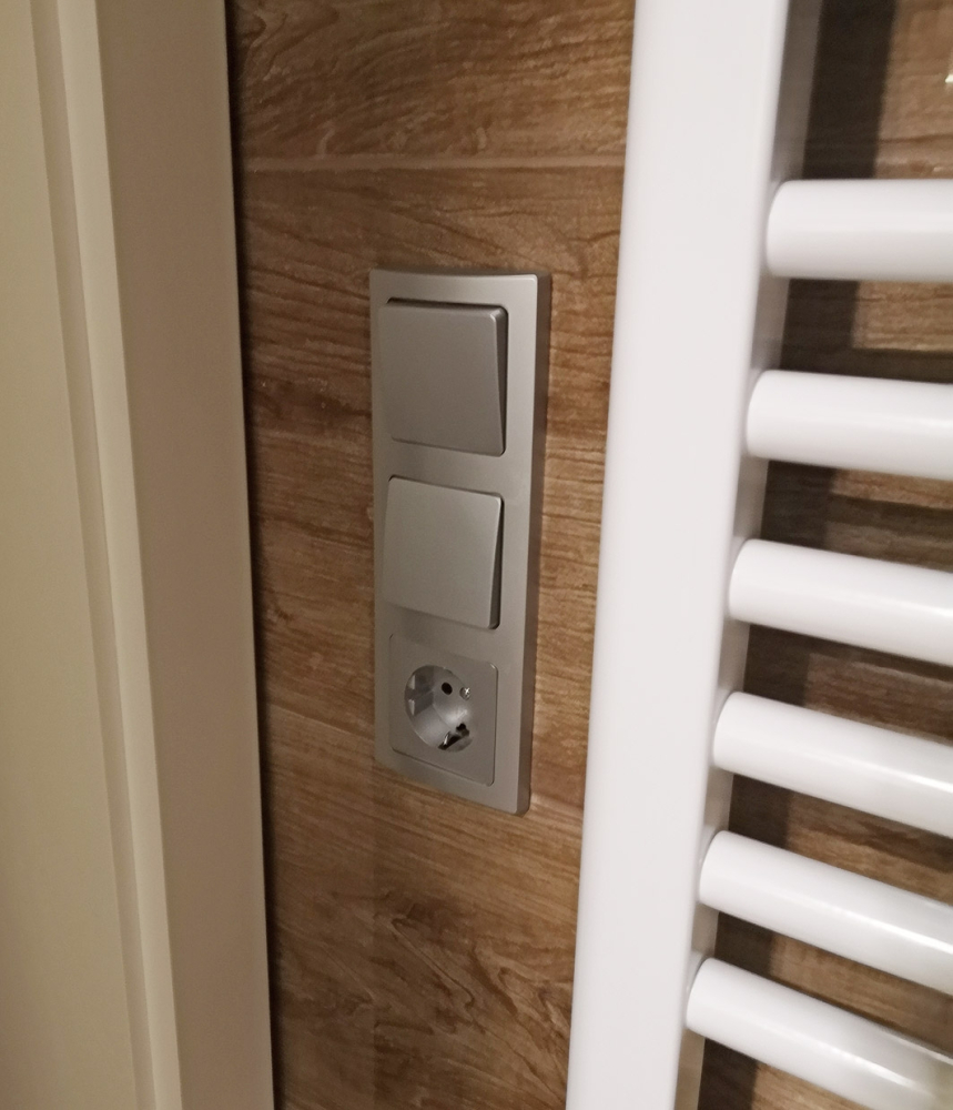 DELPHI Steckdose mit Einstecksicherung und silber