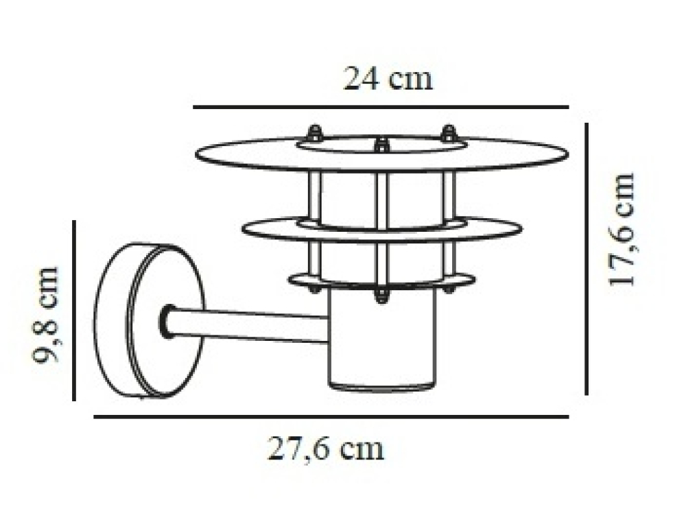 Wandleuchte Bastia 24 Nordlux verzinkt E27 IP54 Outdoor 2118041031