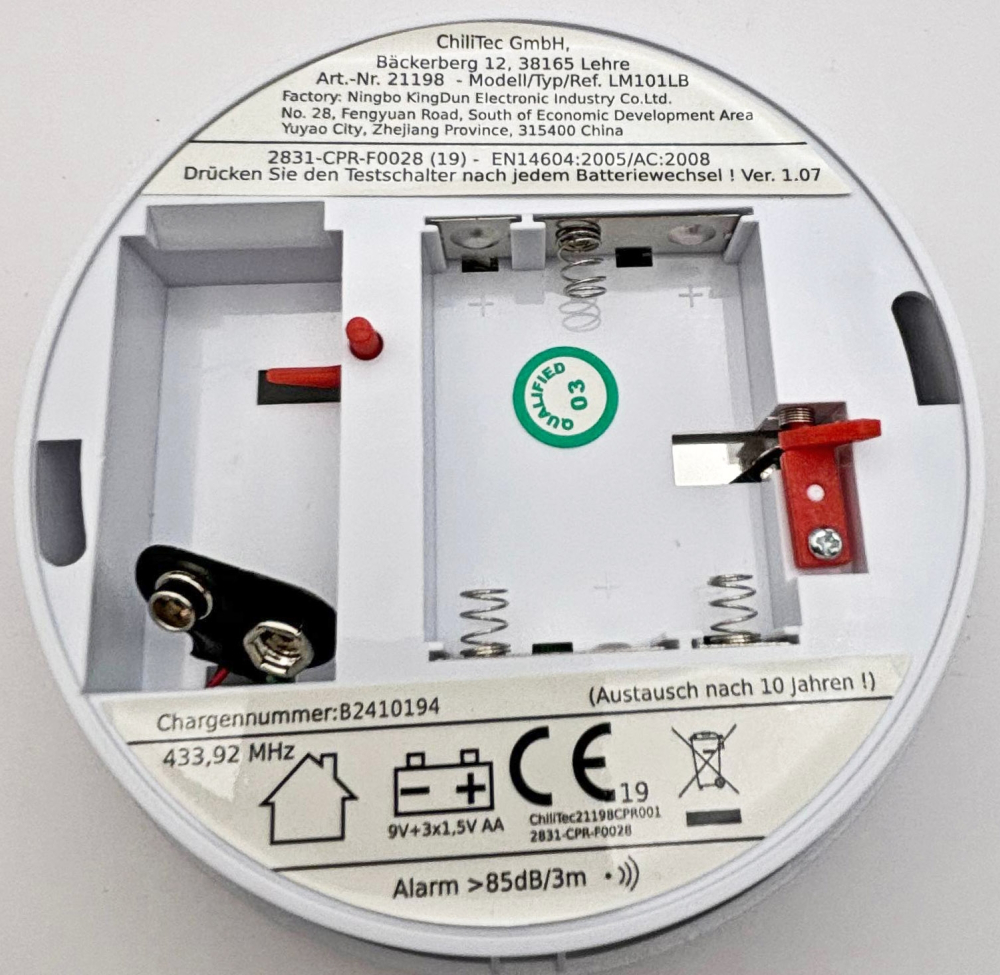 ChilItec Funk-Rauchmelder "CT-RM Pro" nach EN14604 koppelbar 21198