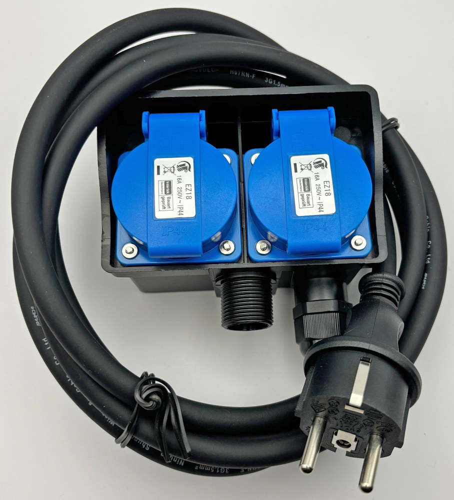 Gartensteckdose IP44 2-fach mit Erdspieß 250V 16A Schutzkontaktsteckdosen