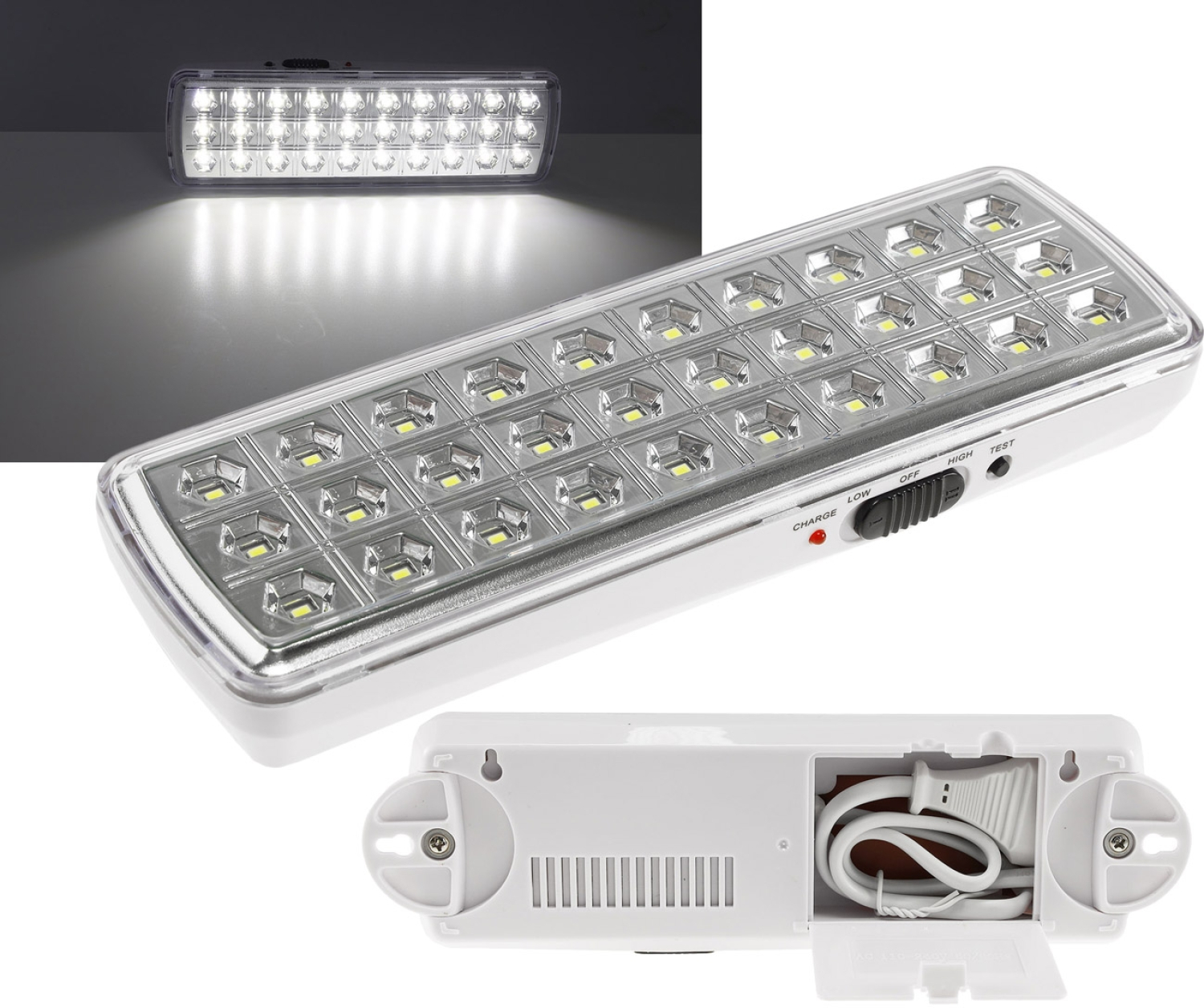 ChiliTec LED Notleuchte "CTNL-30 SMD" Sicherheitsleuchte Lithium Akku Notbeleuchtung 2W 21505