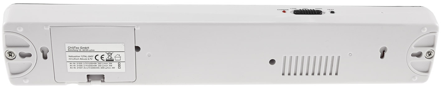 ChiliTec LED Notleuchte "CTNL-60 SMD" Sicherheitsleuchte Lithium Akku Notbeleuchtung 4W 21506