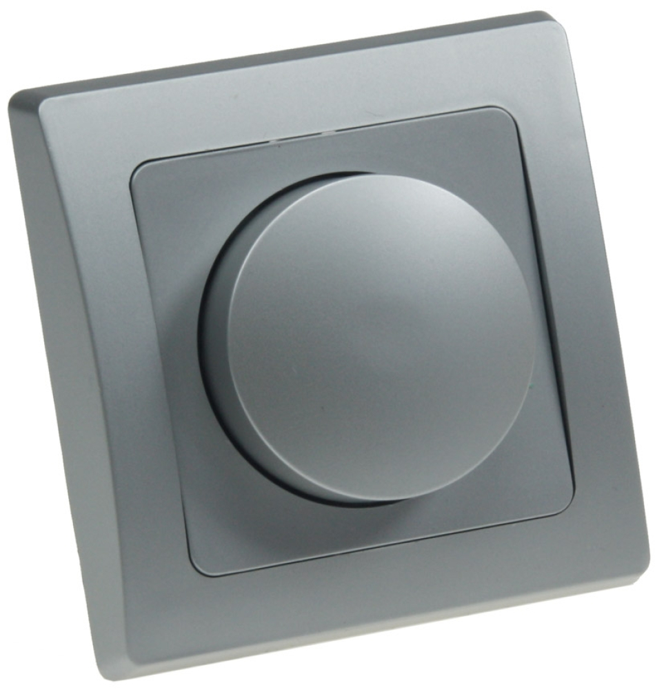 Dimmer DELPHI Helligkeitsregler Einbau 250V / 3-60W Silber Klick Ein- Ausschalter für elektronische Trafos