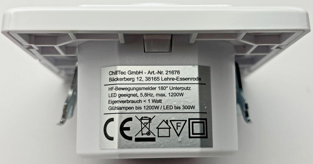 Bewegungsmelder Unterputz HF 160° IP20 3-Draht-Technik weiß 21676