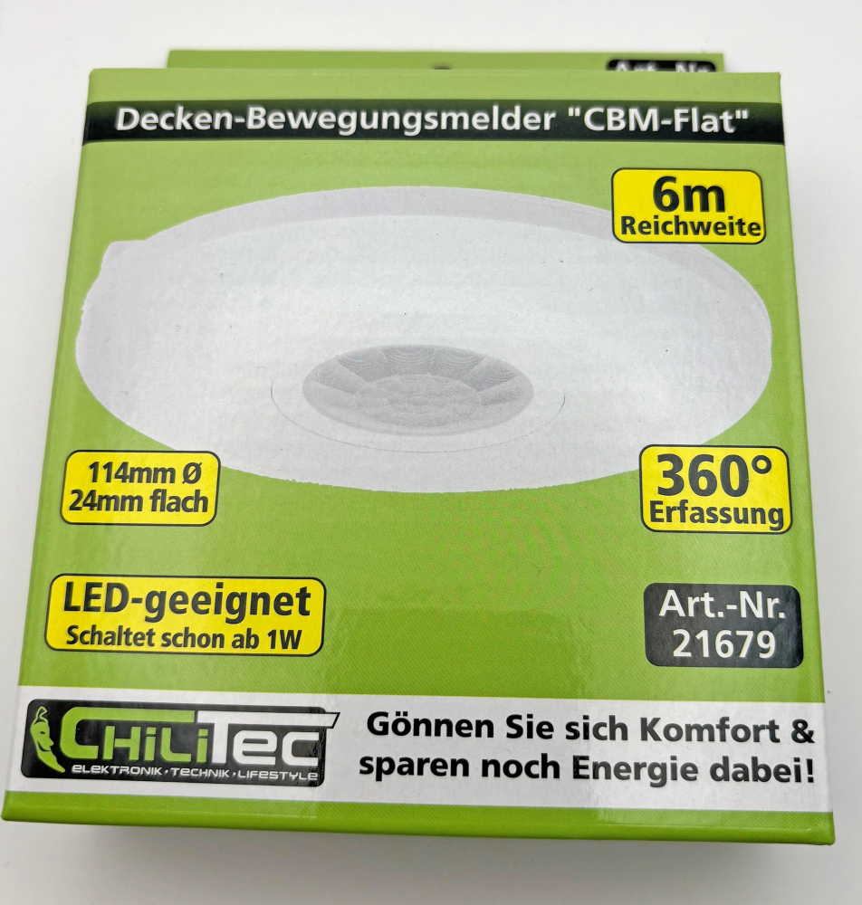 Decken-Bewegungsmelder IR 360° "CBM-Flat" IP20 3-Draht weiß 21679
