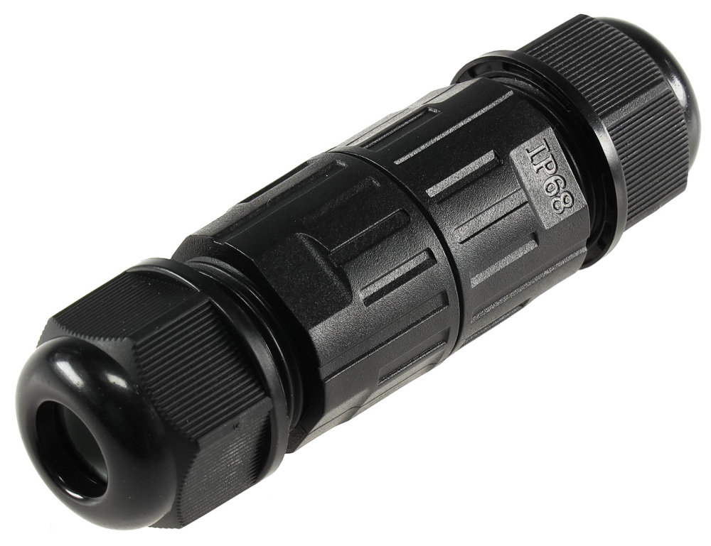 Kabelverbinder IP68 3polig schwarz Kabel Ø6-11mm 21700