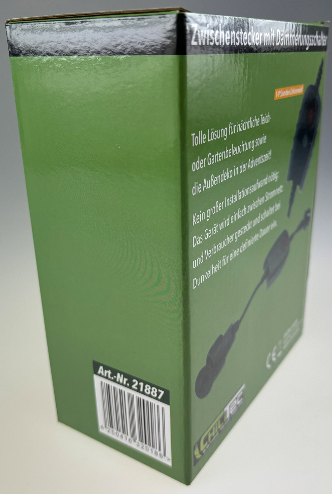 Zwischenstecker mit Dämmerungsschalter und Zeitvorwahl IP44 Gartenbeleuchtung 21887