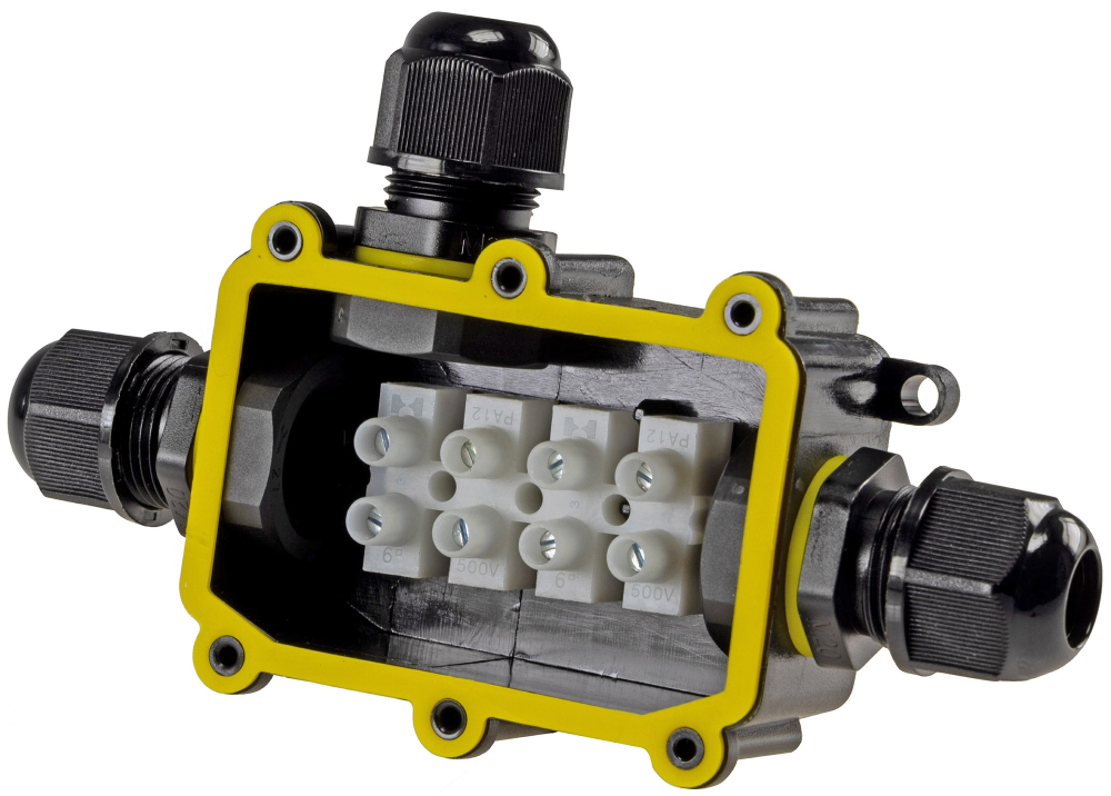 Kabelverbinderbox für 3 Anschlüsse IP68, 1x Eingang, 2x Ausgang, 22030