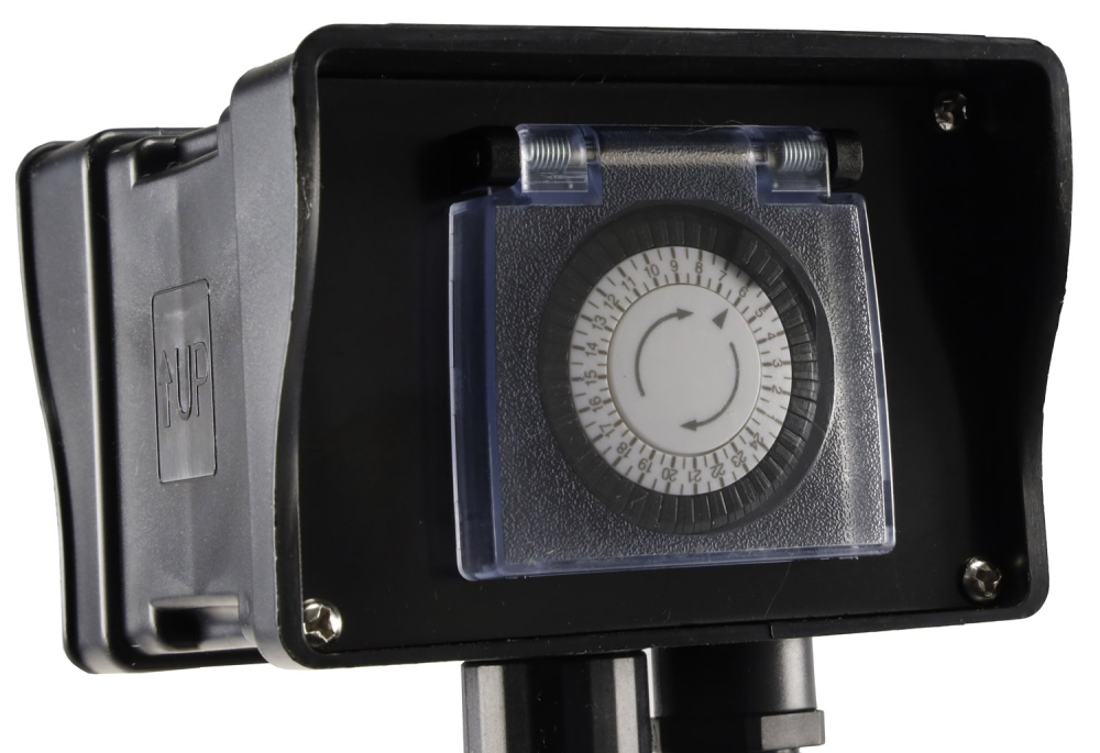 Gartensteckdose IP44 2-fach mit Zeitschaltuhr, Erdspieß, 2m Kabel 22032