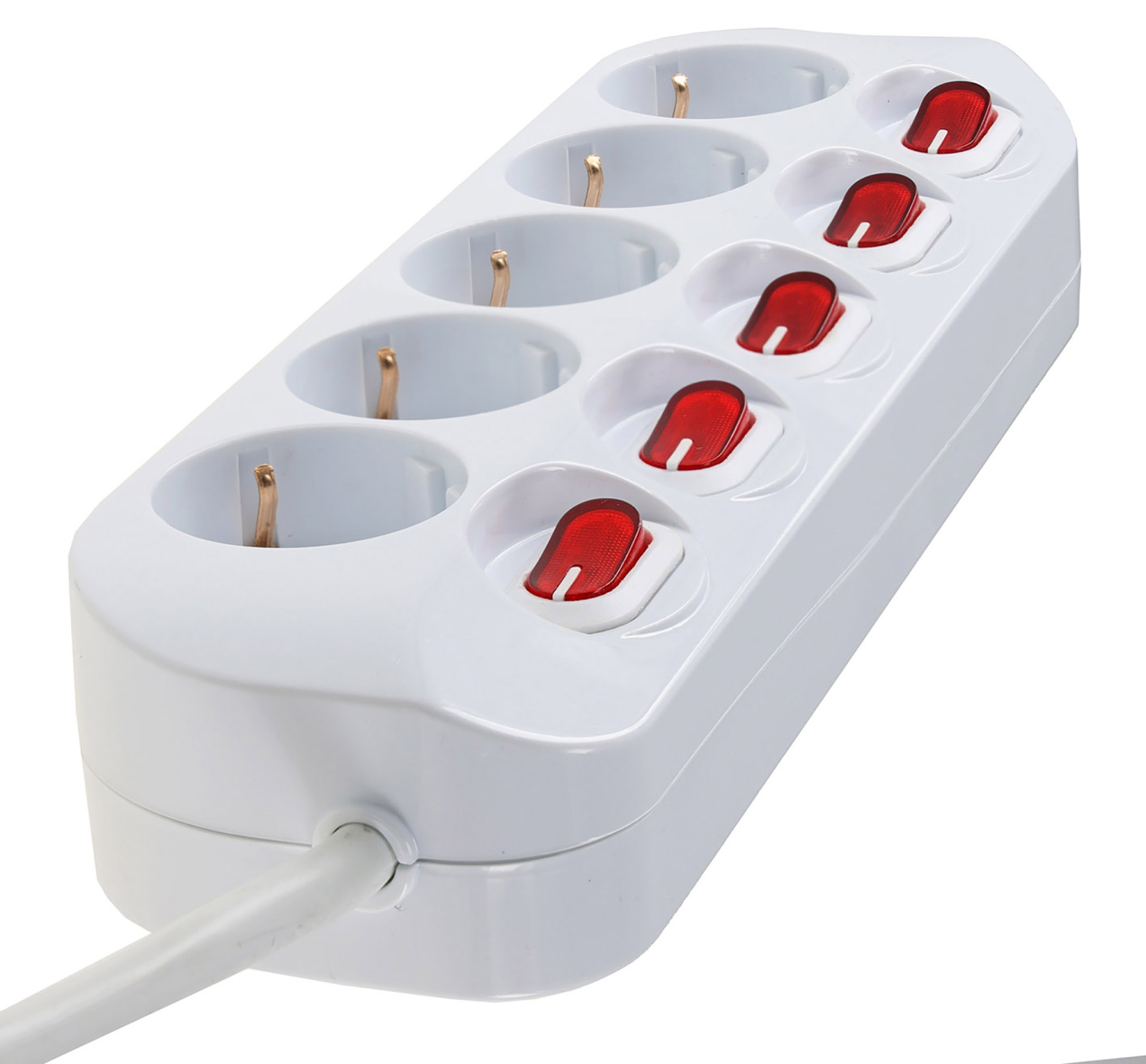 ChiliTec Steckdosenleiste mit Einzelschaltung 5-fach weiß 1,5m Kabel 22128