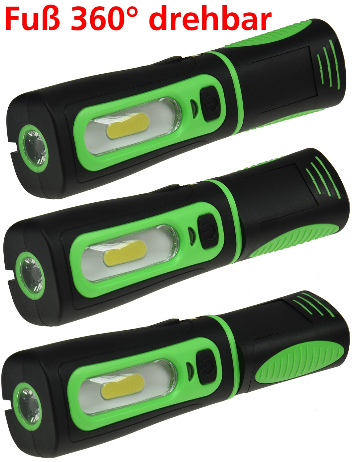 LED Arbeitsleuchte 3W "FlexiLED 300+" Akku 250lm COB Stableuchte mit Ladeschale Magnethalter 22149
