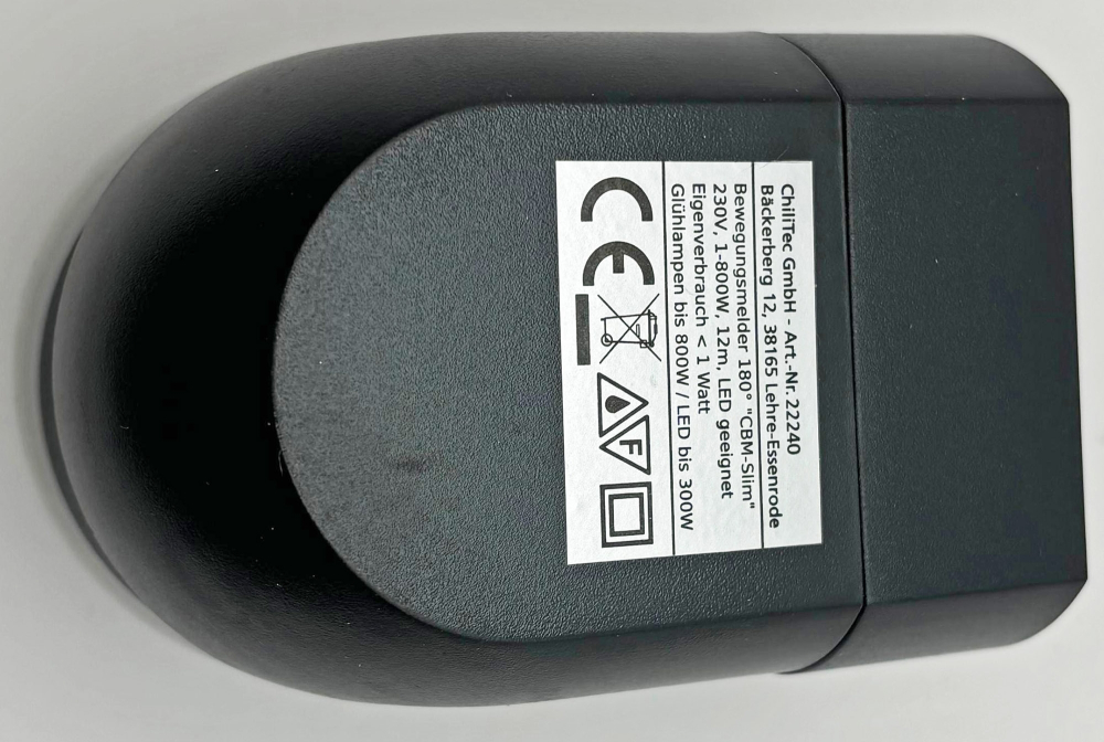 Aufputz-3-Draht PIR Infrarot-Bewegungsmelder schwarz CBI-Slim 180° IP44 22240