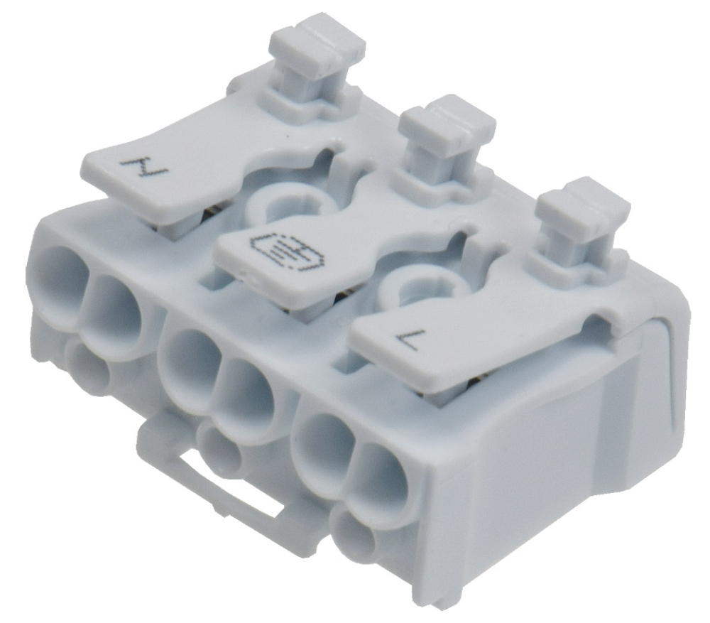 Lüsterklemme mit Hebel 3-polig 0,5-2,5mm² 450V/16A 22281