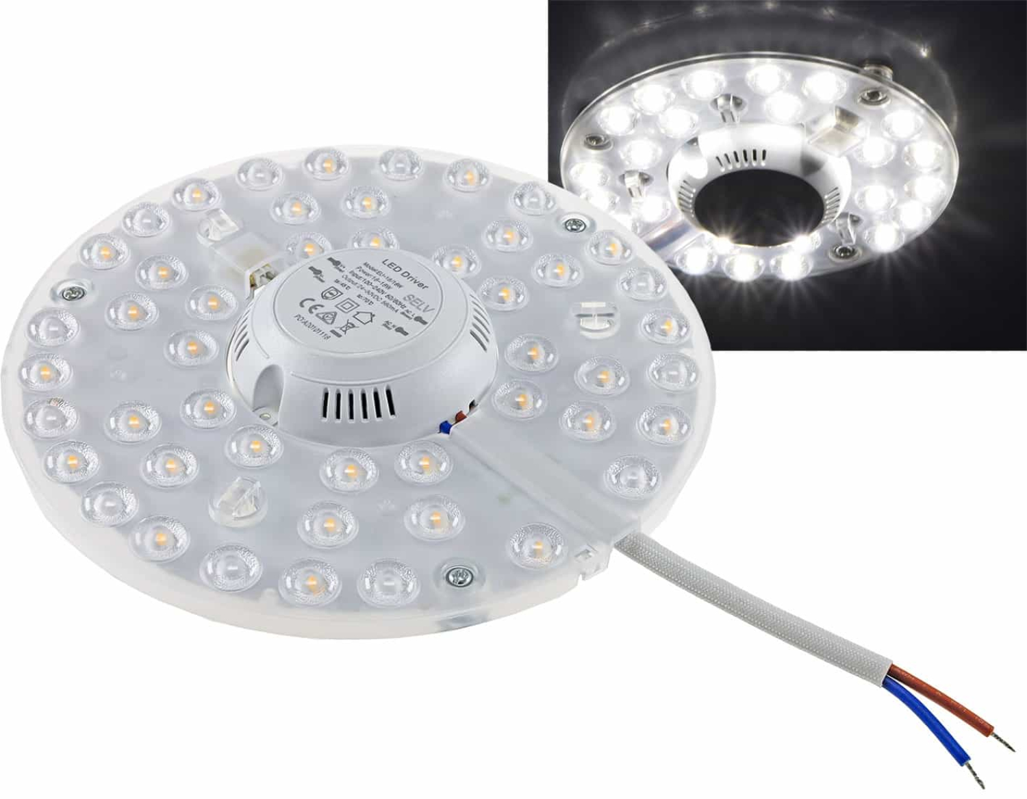 ChiliTec LED Modul "UM18nw" Ø18cm 18W 4000K 1990Lm Magnethalter 22325 - Leuchten Umrüstung
