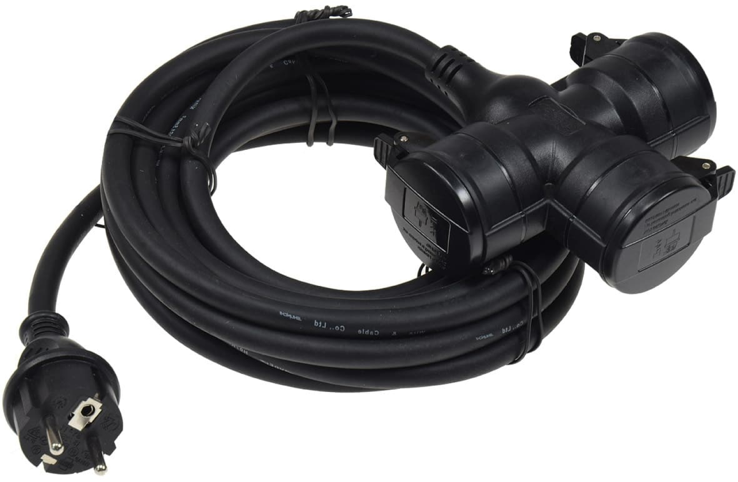 3-fach Gartensteckdose mit Deckel 5m Kabel IP44 Schutzkontaktsteckdosen für den Außenbereich 22351