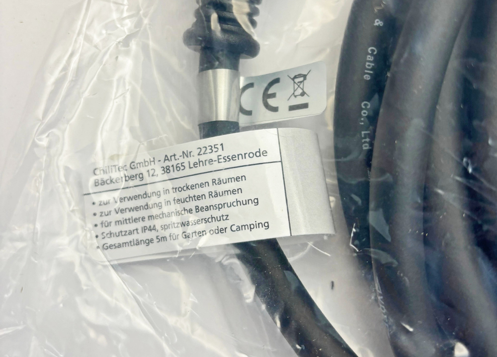 3-fach Gartensteckdose mit Deckel 5m Kabel IP44 Schutzkontaktsteckdosen für den Außenbereich 22351