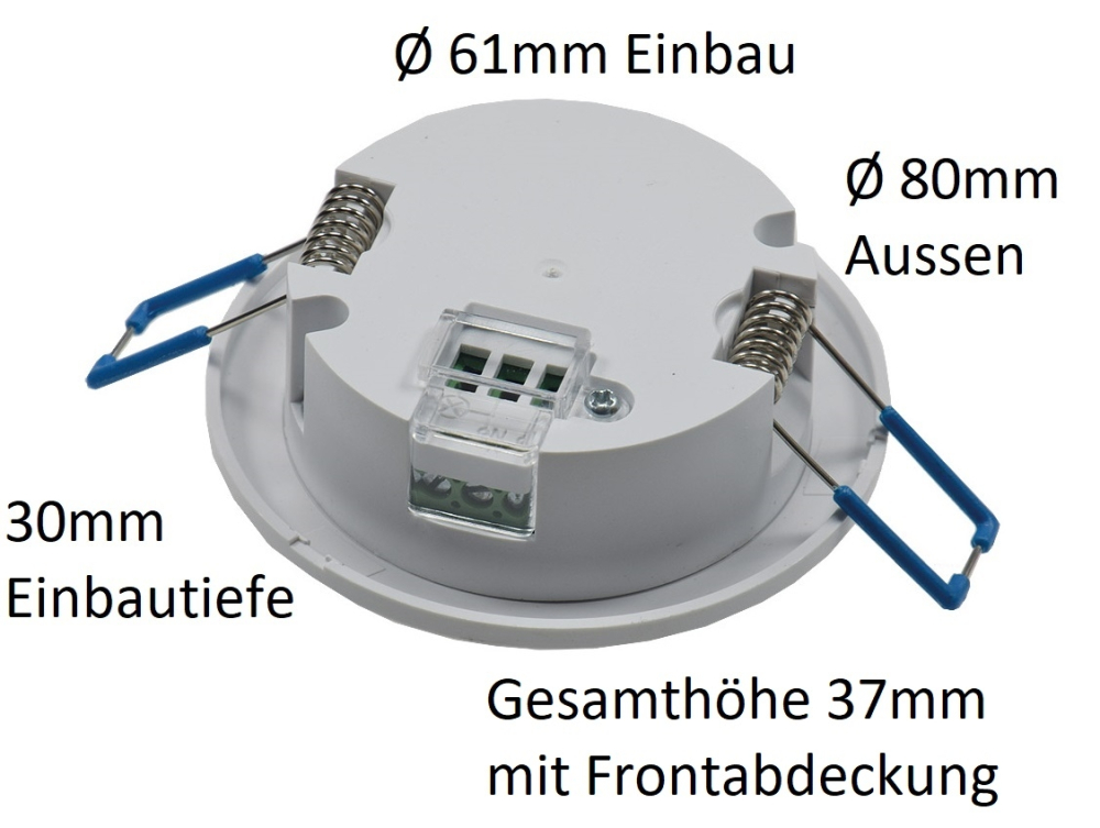 Aufbau+Einbau Bewegungsmelder 360° FLAT PIR, LED geeignet, Reichweite 8m 22472