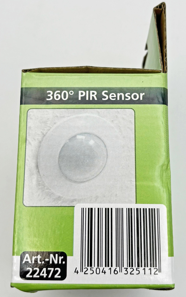 Aufbau+Einbau Bewegungsmelder 360° FLAT PIR, LED geeignet, Reichweite 8m 22472