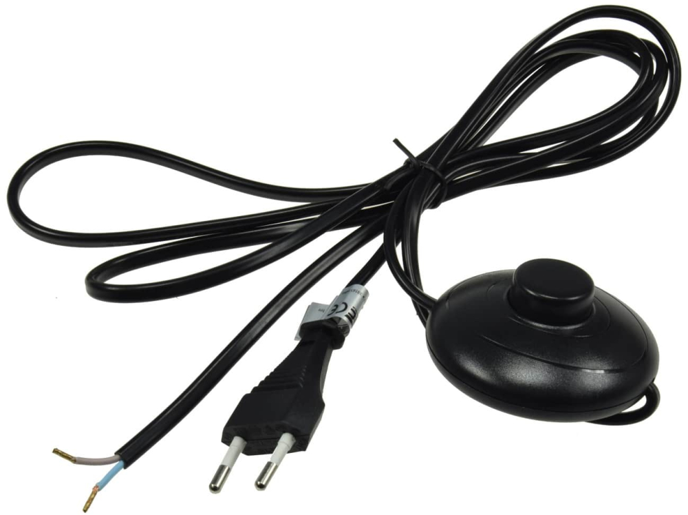 ChiliTec Netzkabel mit Fußschalter blanke Enden 2m schwarz 22520
