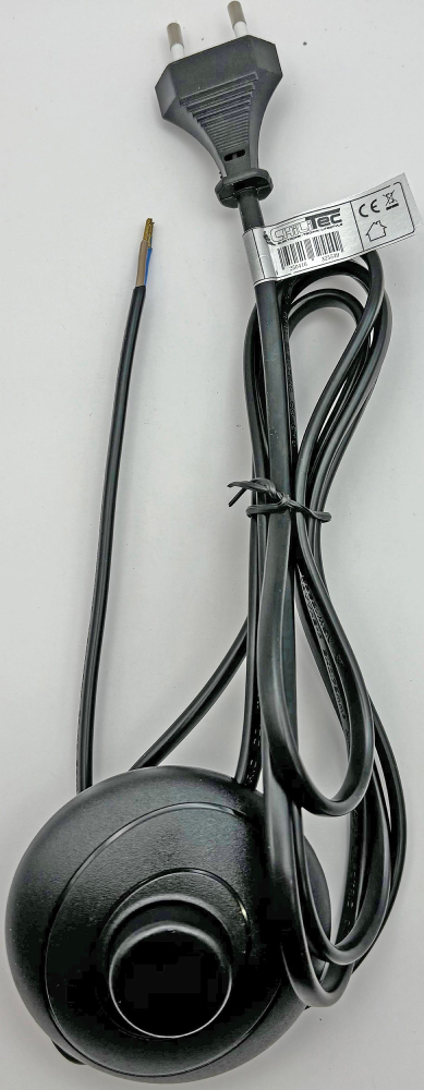 ChiliTec Netzkabel mit Fußschalter blanke Enden 2m schwarz 22520