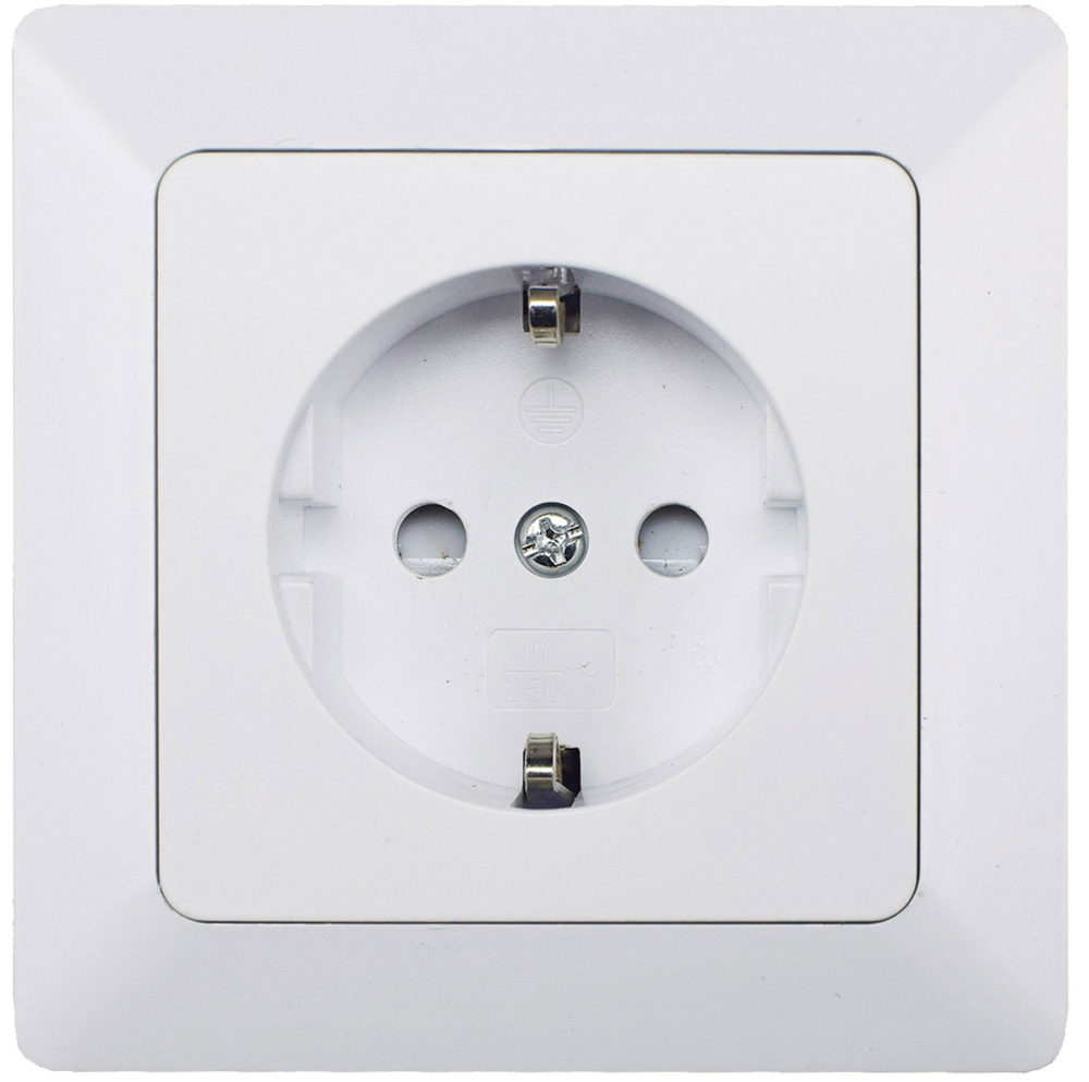 MILOS Steckdose Matt Weiß mit erhöhtem Berührungsschutz, Klemmanschluss 22770